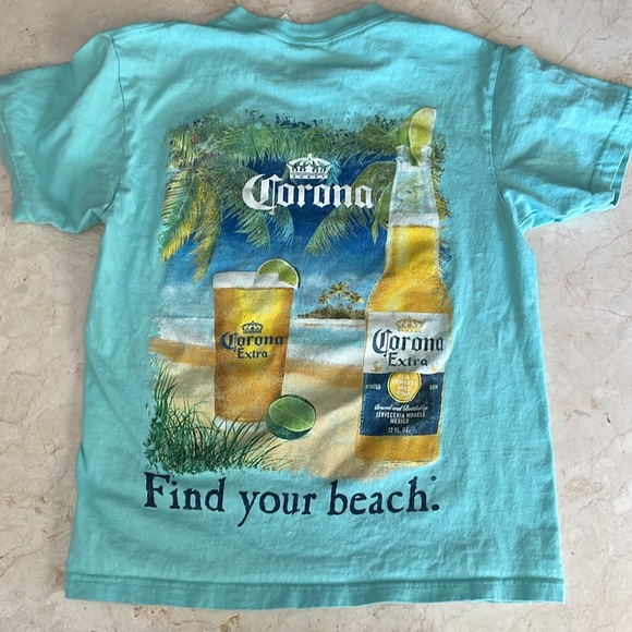 Corona Extra T-Shirt Small women’s teal “Find Your Beach” - Picture 2 of 8
